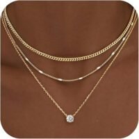 WomenGifts Layered Gold Necklaces for Women