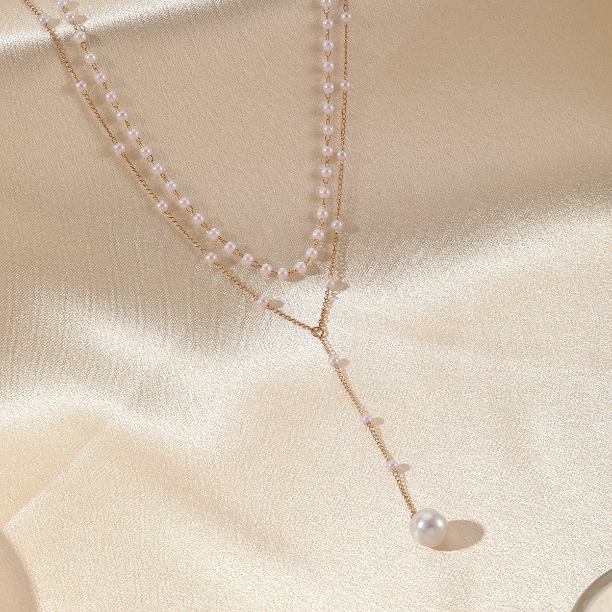 Pearl Double Layer Twin Pearl Necklace - Image 4