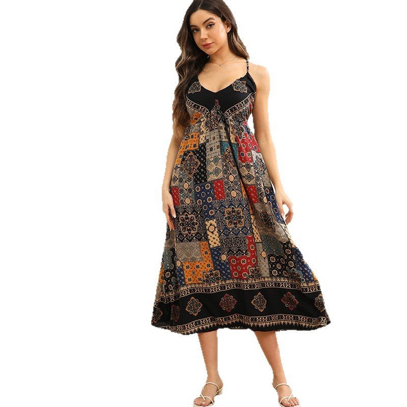 Womens Sleeveless Floral Print Slip Dress - Image 7