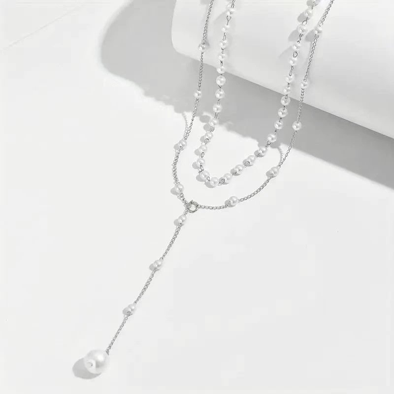 Pearl Double Layer Twin Pearl Necklace - Image 7