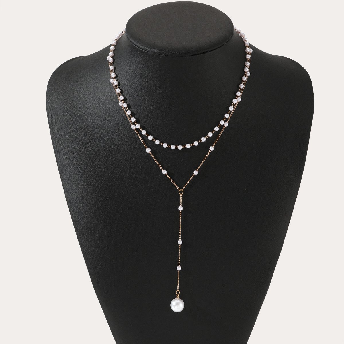 Pearl Double Layer Twin Pearl Necklace - Image 3