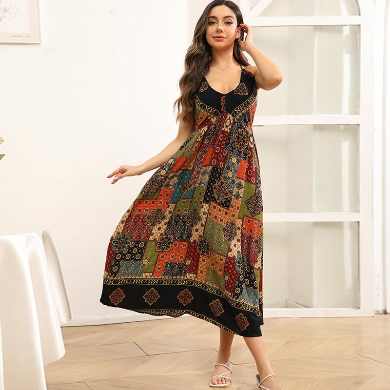 Womens Sleeveless Floral Print Slip Dress - Image 6