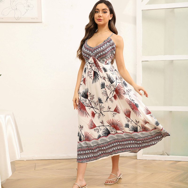 Womens Sleeveless Floral Print Slip Dress - Image 5