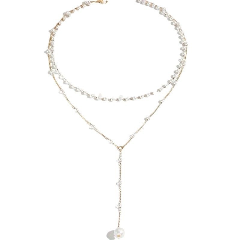 Pearl Double Layer Twin Pearl Necklace - Image 8