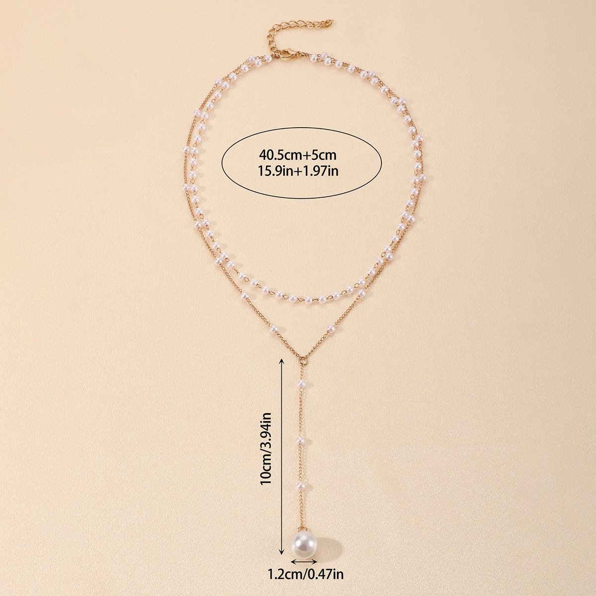 Pearl Double Layer Twin Pearl Necklace - Image 2