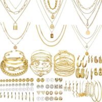69 Pieces Gold Jewelry Set for Women